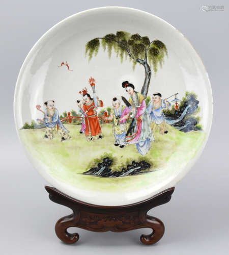 Chinese Famille Rose Charger w/ Children, 19th C.