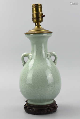 Chinese Celadon Vase w/ Handles MAL,ROC Period