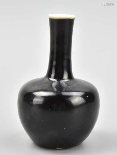 Chinese Small Black Glazed Vase, 19th C.