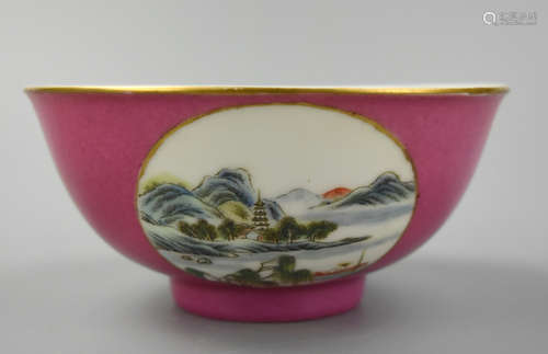 Chinese Coccinellin Famille Rose Bowl, ROC Period