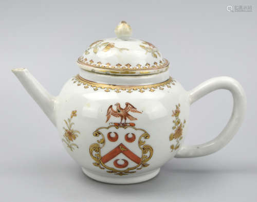 Chinese Export Gild Teapot and Cover, Qianlong P.