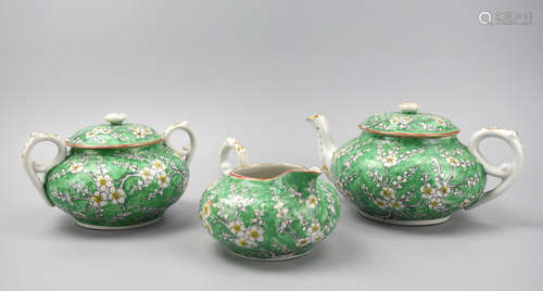 (3) Chinese Export Green Tea / Milk Pot , 20th C