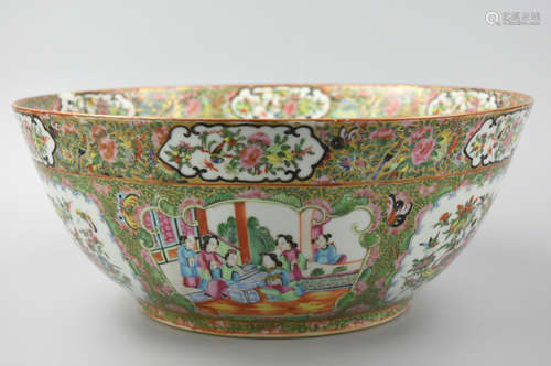 Chinese Large Canton Rose Medallion Bowl,19th C.