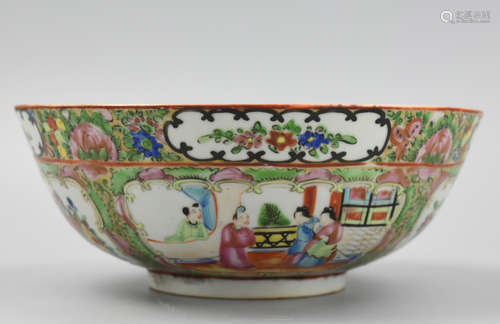 Chinese Export Rose Medallion Punch Bowl,19th C.