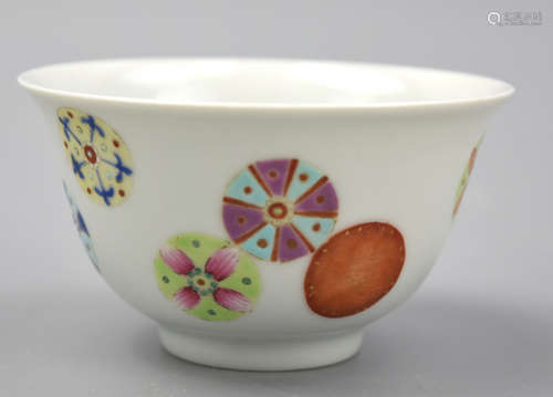 Chinese Famille Rose Flower Cup w/ Daoguang Mark