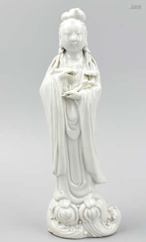 Chinese Blanc De Chine Porcelain Guanyin ,19th C.