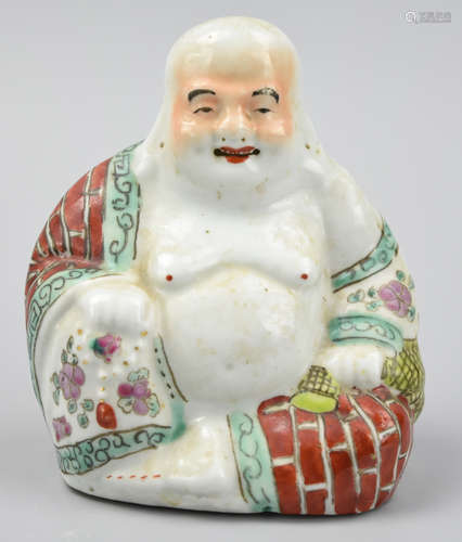 Small Chinese Famille Rose Buddha Figural, 20th C.