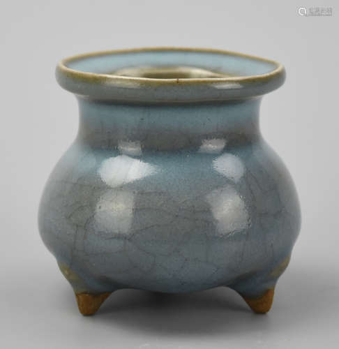 Small Chinese Jun Ware Tripod Censer,Song Dynasty