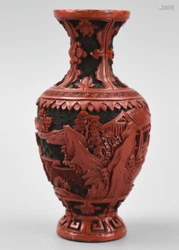 Small Chinese Lacquerware Vase,Qing D.