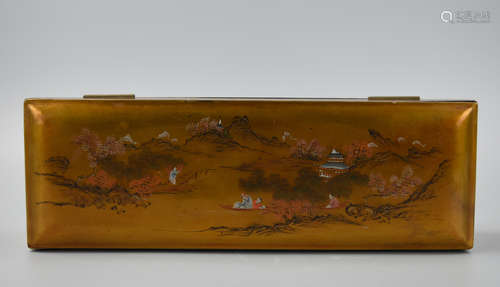 Chinese Lacquerware Box w/ Landscape.20th C.