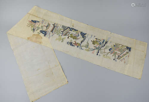 Chinese Silk Embroidery Sleeve, Qing Dynasty