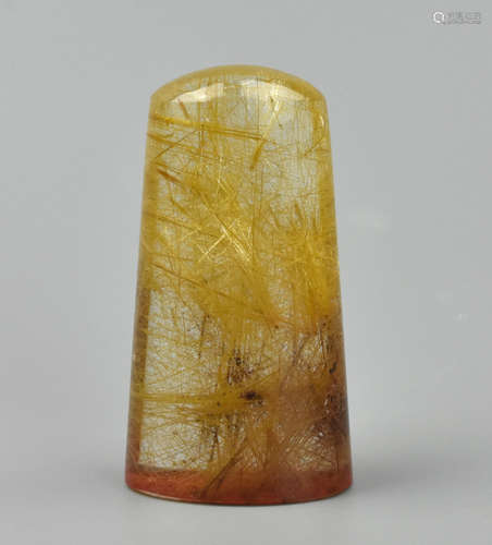 Chinese Crystal Seal w/ Gold Strike,Qing D.