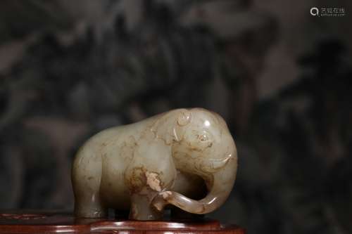 hetian jade Elephant ornament