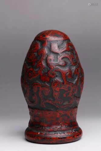 Qing dynasty Lacquer carved Lacquerware cricket cans