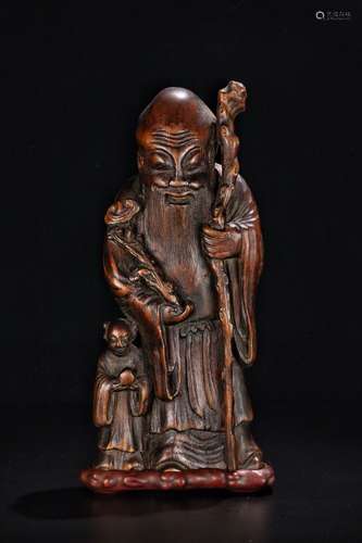 Qing dynasty chenxiang wood ornament