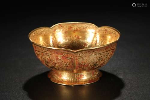 Qing dynasty silver gilt bowl
