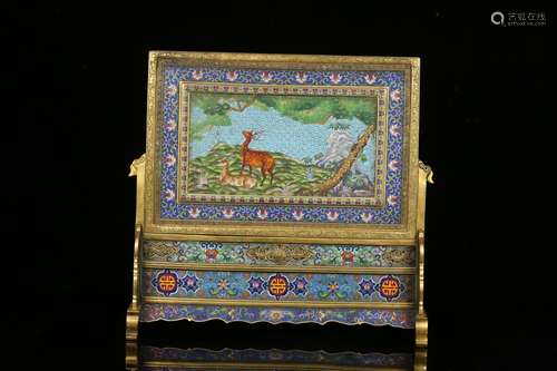 Qing dynasty cloisnne table plaque