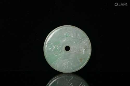 Qing dynasty flower & brid pattern jade