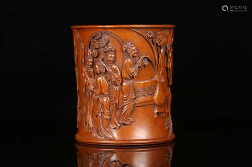 Qing dynasty huangyang wood pen holder