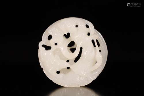 Qing dynasty white hetian jade chang e