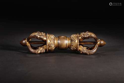 Qing dynasty copper gilt vajra