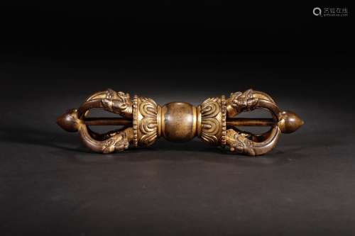 Qing dynasty copper gilt vajra