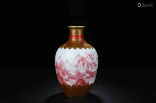 A Chinese Red Glazed Porcelain Vase