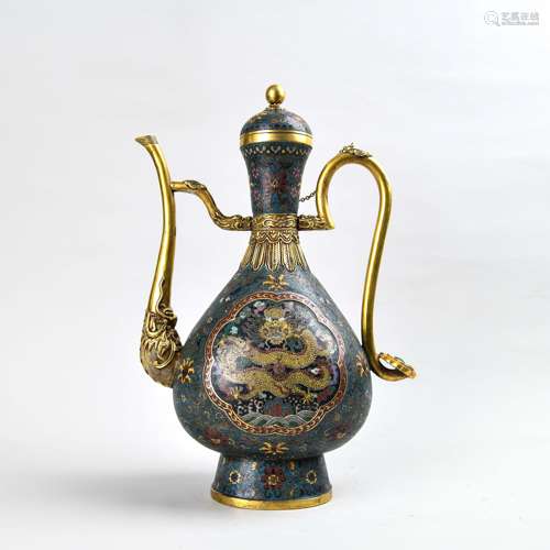 A Chinese Cloisonne Wine Pot