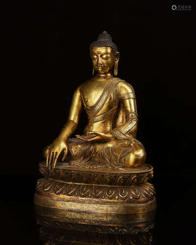 A Chinese Gilt Bronze Figure of Buddha