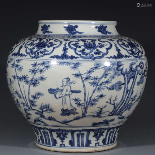 A Chinese Blue and White Porcelain Jar