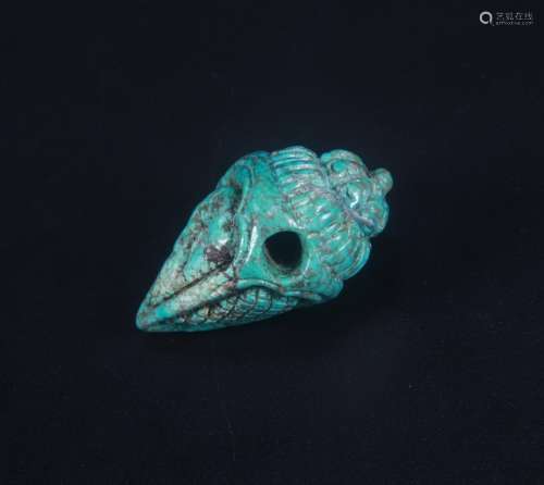 A Chinese Carved Turquoise Pendant