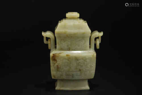 A Chinese Carved Jade Vase