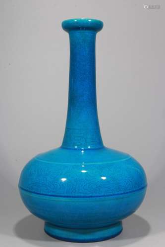 A Chinese Blue Glazed Porcelain Vase