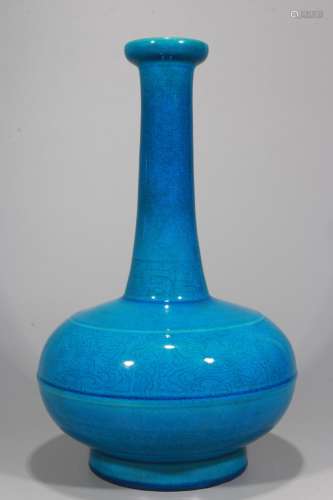 A Chinese Blue Glazed Porcelain Vase