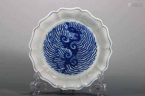 A Chinese Blue and White Porcelain Plate