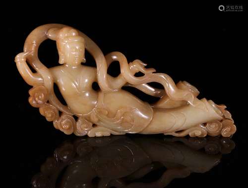 A Chinese Carved Jade Figure of Buddha