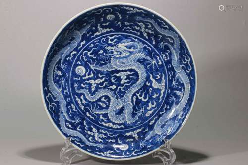 A Chinese Blue and White Porcelain Plate