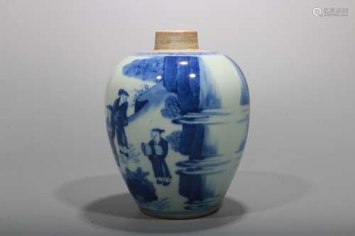 A Chinese Blue and White Porcelain Jar