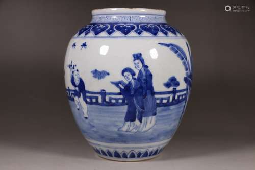 A Chinese Blue and White Porcelain Jar