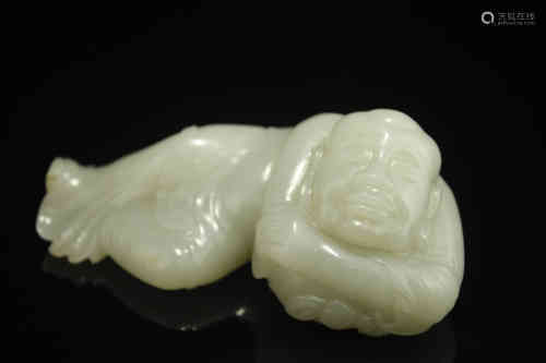 A Chinese Carved Jade Figure of Boy