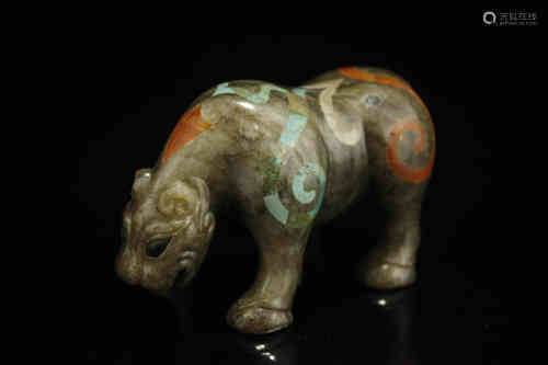 A Chinese Carved Jade Bear