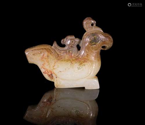 A Chinese Carved Jade Foo-Dog Pendant