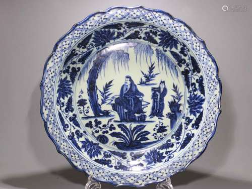 A Chinese Blue and White Porcelain Plate