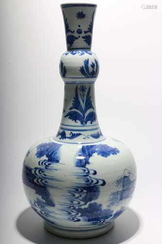 A Chinese Blue and White Porcelain Vase