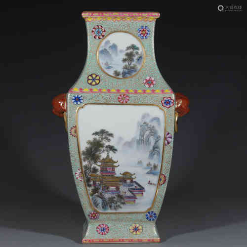 A Chinese Famille-Rose Porcelain Vase