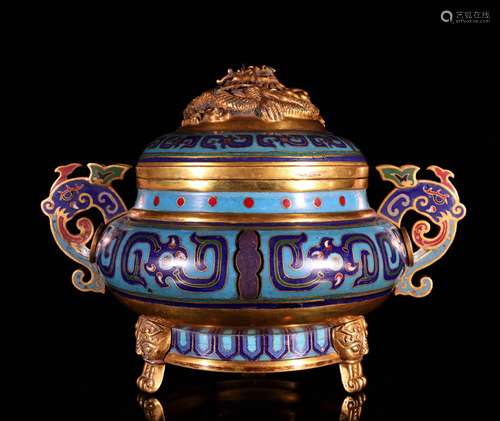 A Chinese Cloisonne Incense Burner