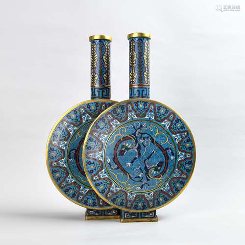 A Chinese Cloisonne Double Vase