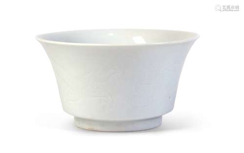 A WHITE GLAZED BOWL