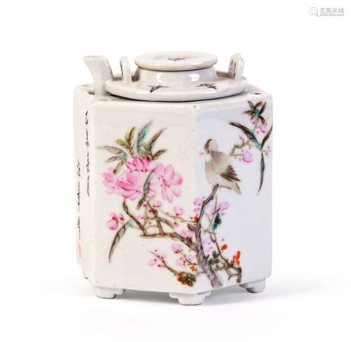 A QIANJIANG POT WITH BIRDS AND FLOWERS