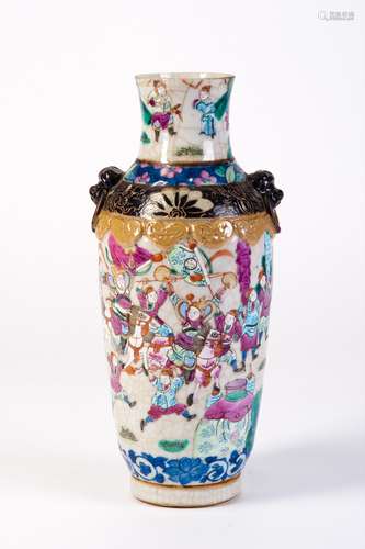 A GE-TYPE GLAZED VASE WITH THREE KINGDOMS PERIOD STORY